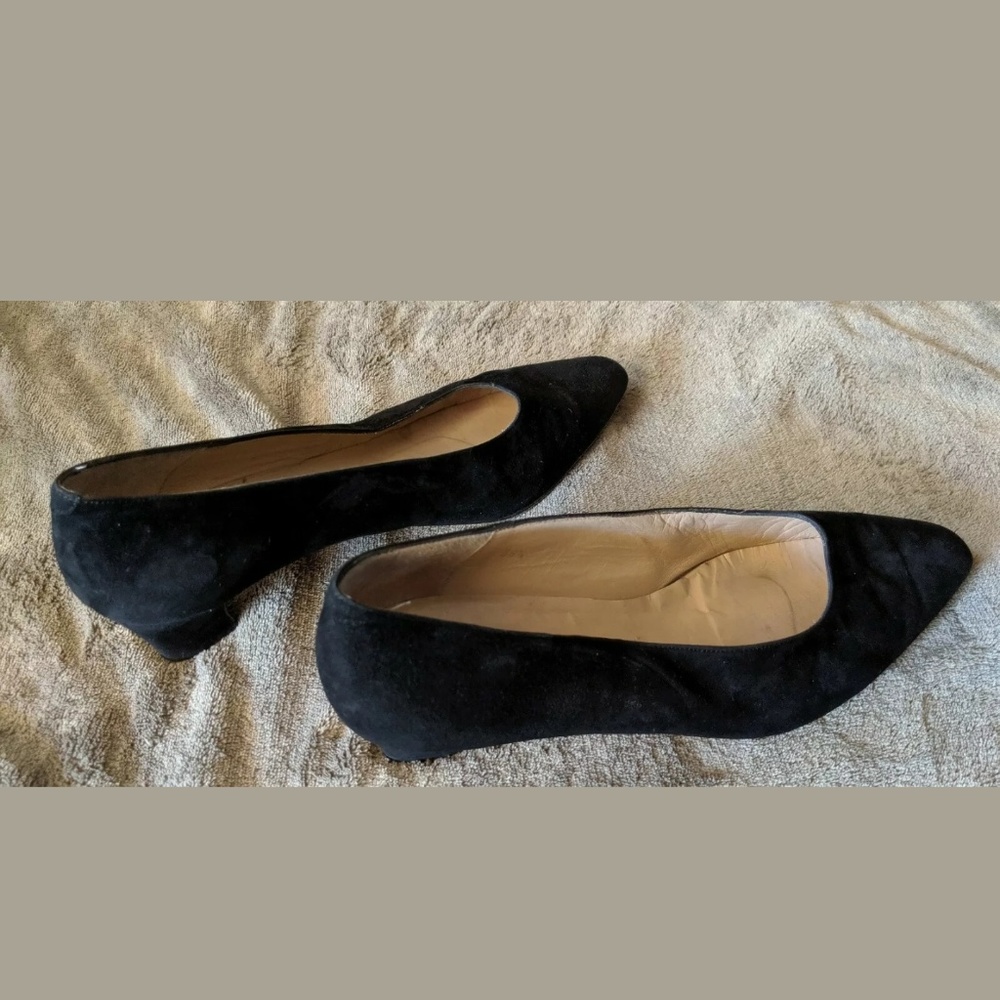JCrew black suede heels 8